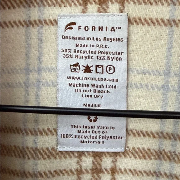 Fornia Snap Front Plaid Shacket Jacket size Medium - Picture 2 of 3